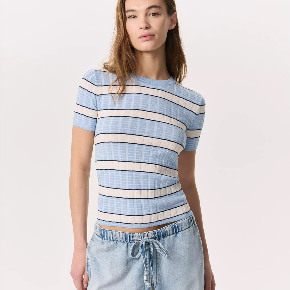 Rag & Bone Eloise Striped Short-Sleeve Sweater size small